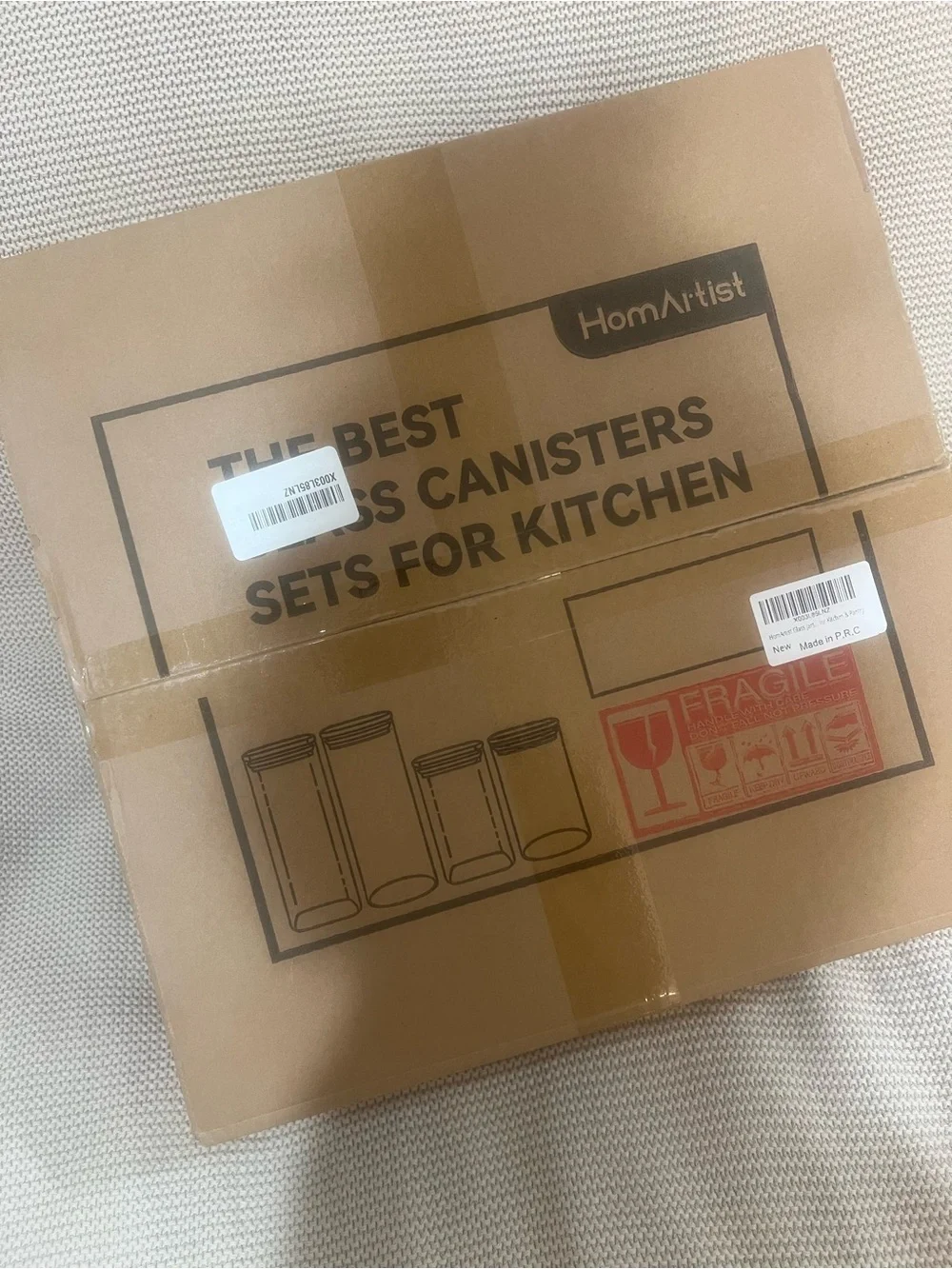 Glass Pantry Canister with Bamboo Lid - Clear - Almost 12” / 79oz. 3 Pack